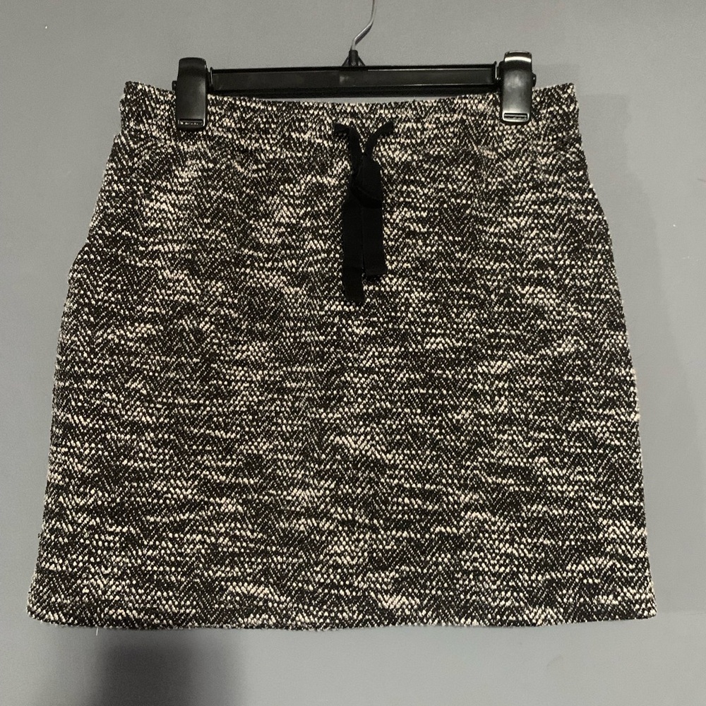 LOFT Black and White Mini Skirt
